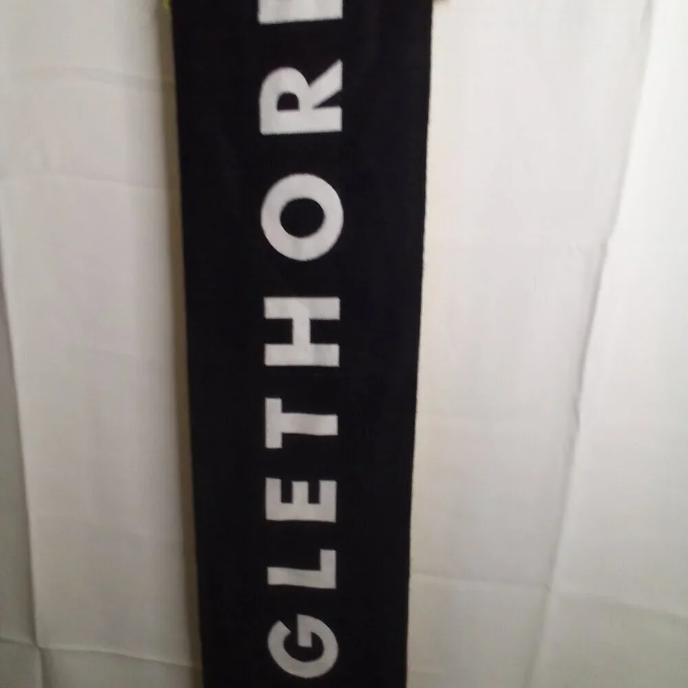 Oglethorpe University Scarf Diehard Double Side Fringe Black Yellow